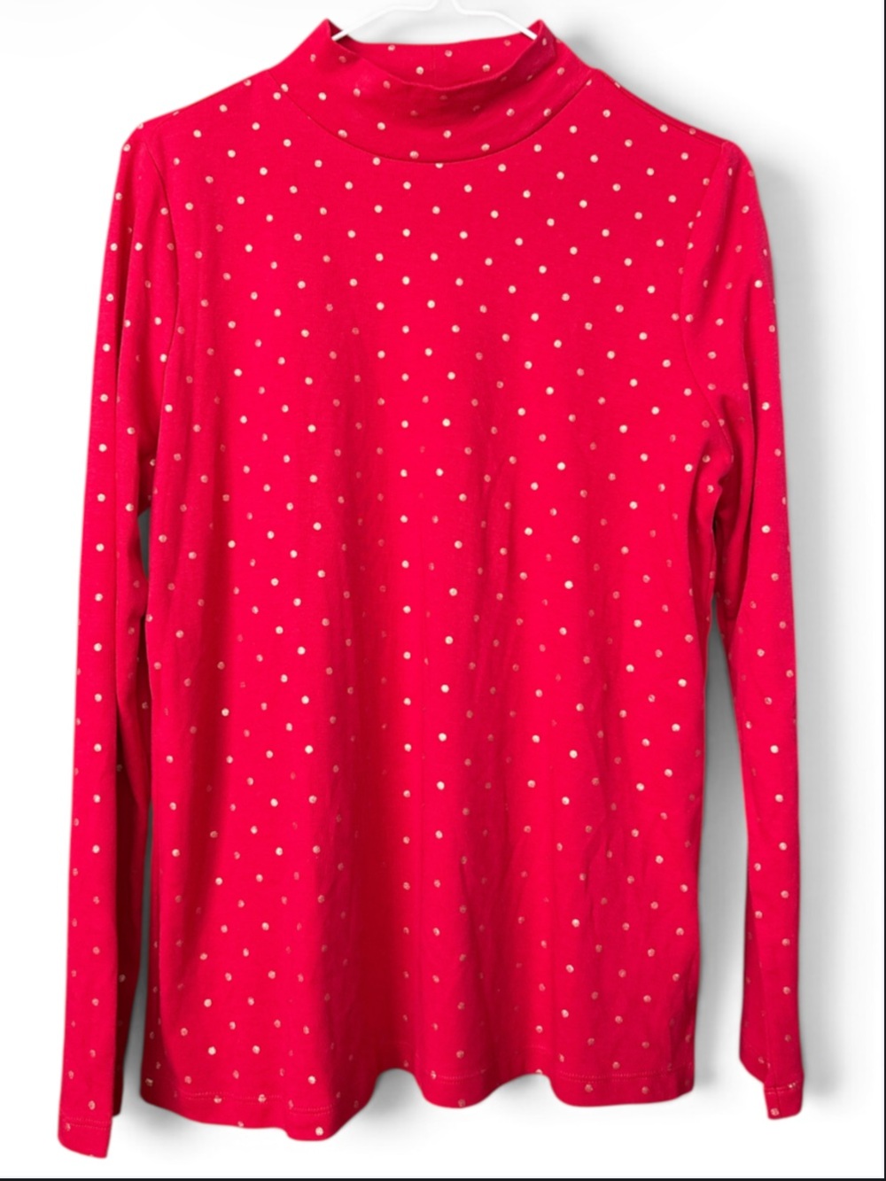 Kim Rogers Red & Gold Long-Sleeve Polka Dot Tee